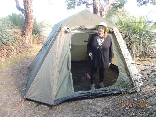 New Tent with Marlene